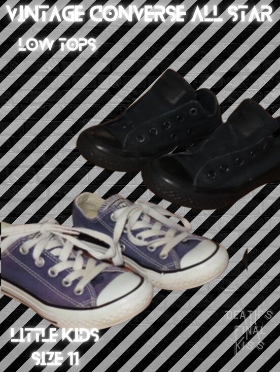 Converse Other - 2x Converse All Star mono black & blue canvas low top sneakers shoes 11 Punk Sk8